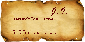 Jakubács Ilona névjegykártya